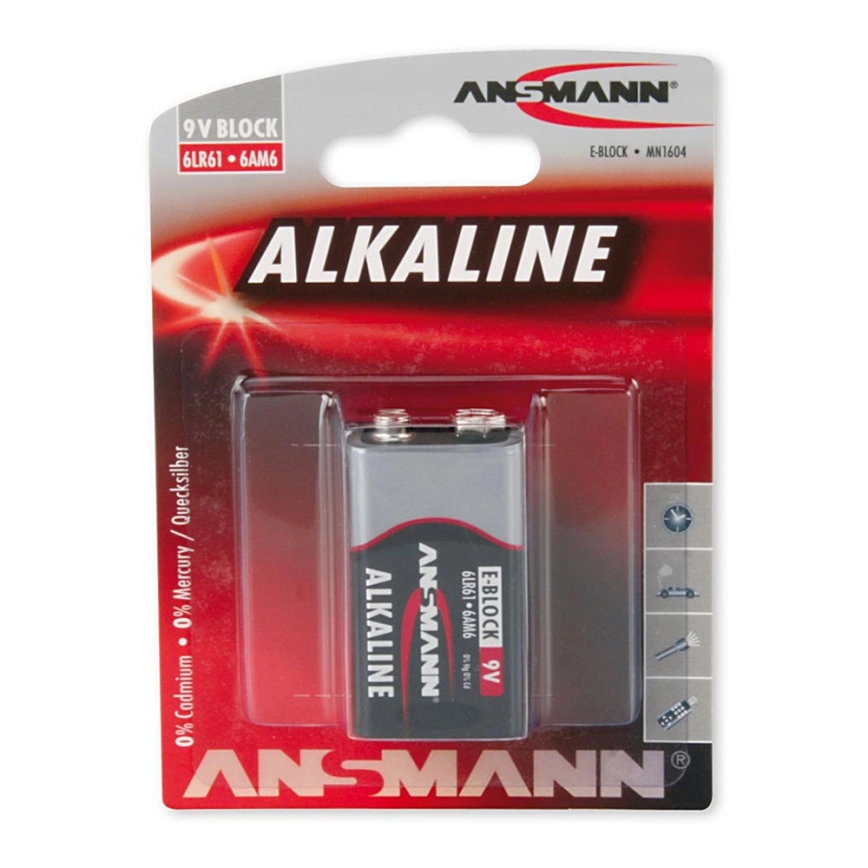 Ansmann 09887 6LR61 9V Block red – Alkaliska batterier 9V