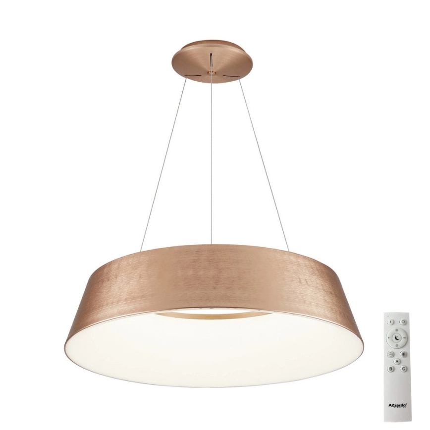 Azzardo AZ5095 – LED ljusreglerad ljuskrona på textilsladd EMMA LED/60W/230V guld + fjärrkontroll