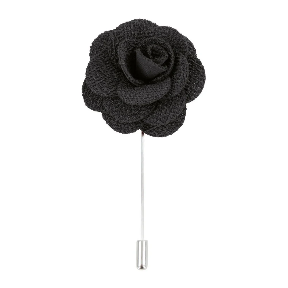 David Aster – Black Flower Lapel Pin