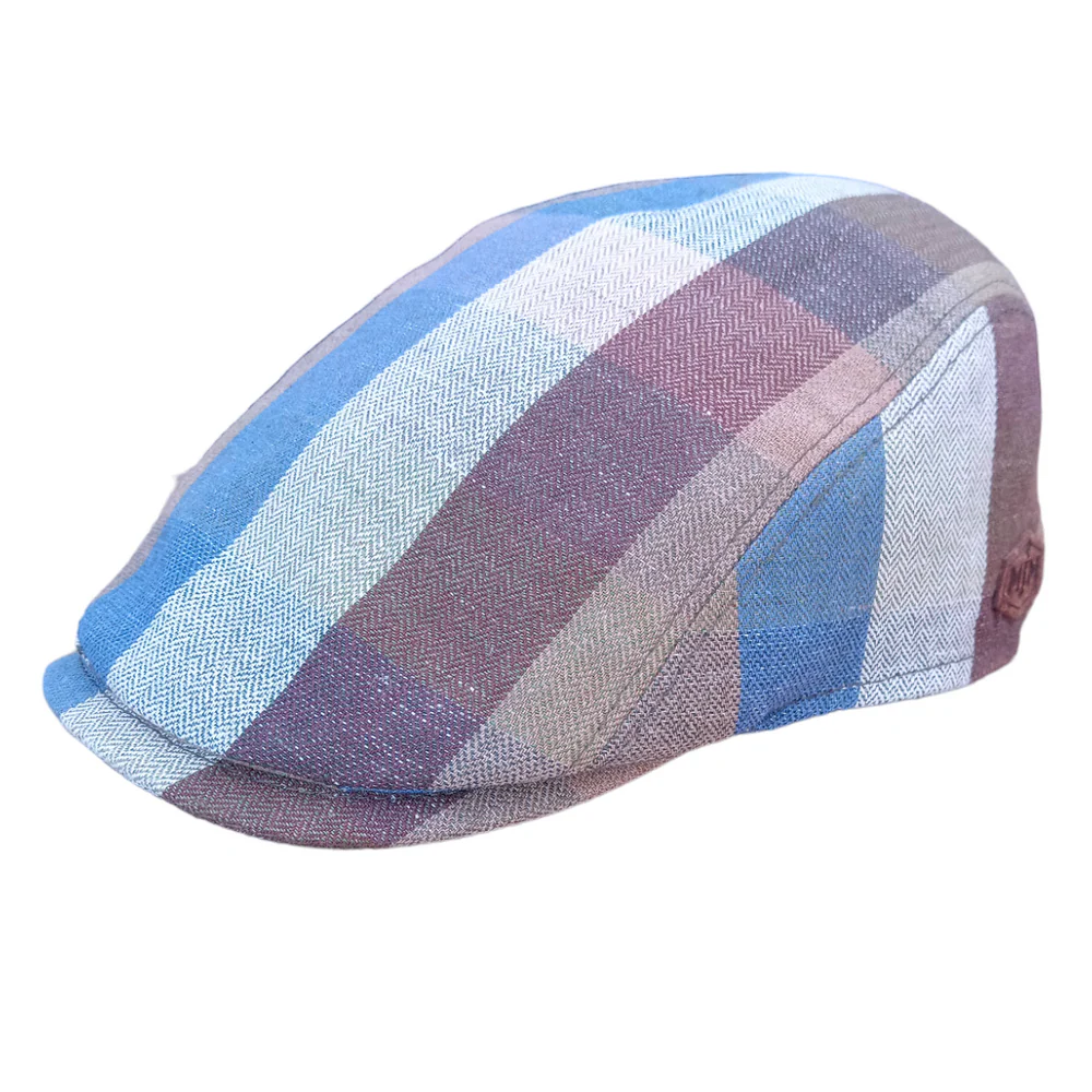 MJM BANG 41 Flat Cap – Rutig Sixpence i bomull