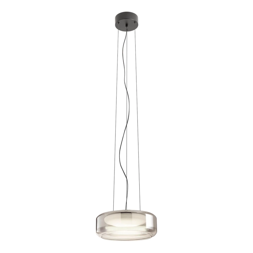 Redo 01-3591 – LED ljuskrona med textilsladd SOLERA LED/24W/230V diameter 35 cm CRI 93 3000/4000K grå