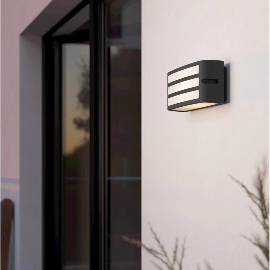 Eglo – Vägglampa för utomhusbruk 1xE27/40W/230V antracit IP54