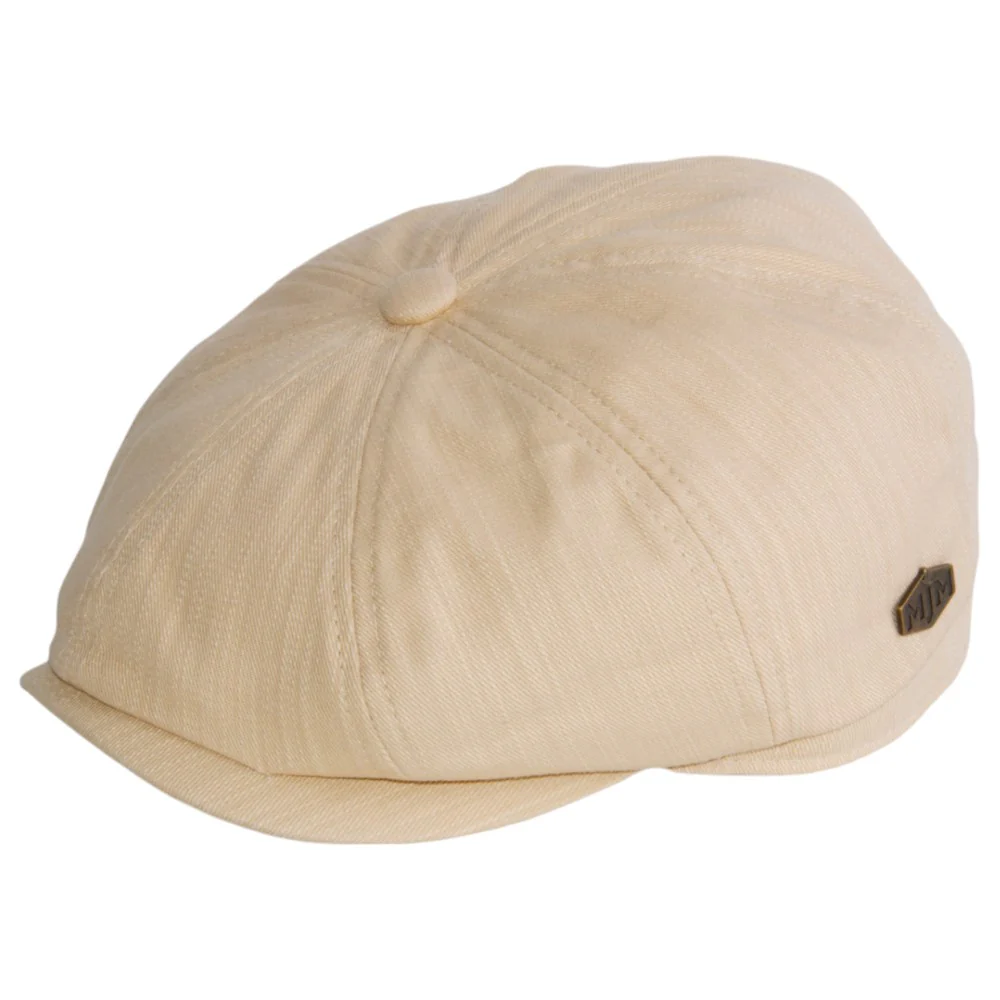 MJM Peeky Summer Flat Cap – Beige Cotton Sixpence