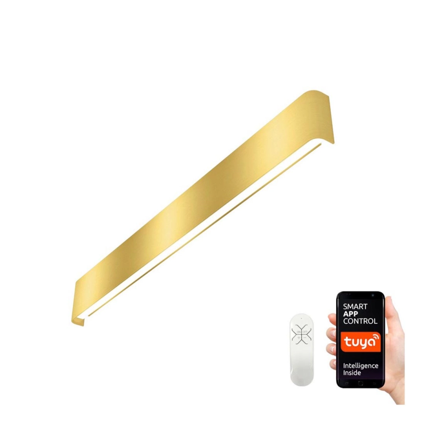 Immax NEO 07137-G – LED SMART Ljusreglerad vägglampa LINEA guld LED/40W/230V + fjärrkontroll 76 cm Tuya ZigBee