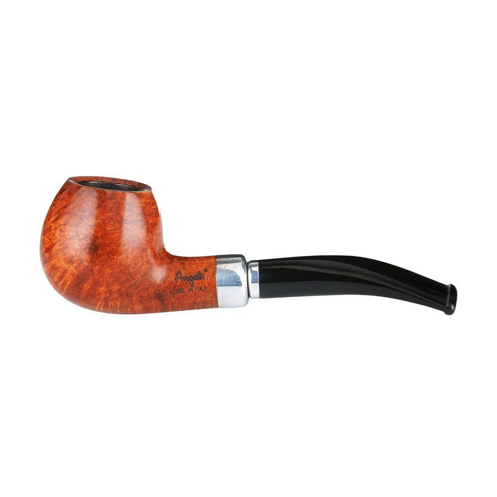 Angelo Lux Pipe – Light Brown Bruyer – Lätt böjd med ring