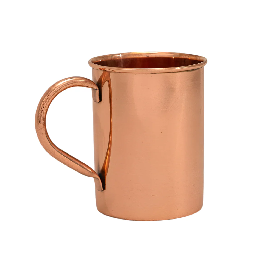 Mule Kopparmugg med mässingshandtag, slät – 400 ml