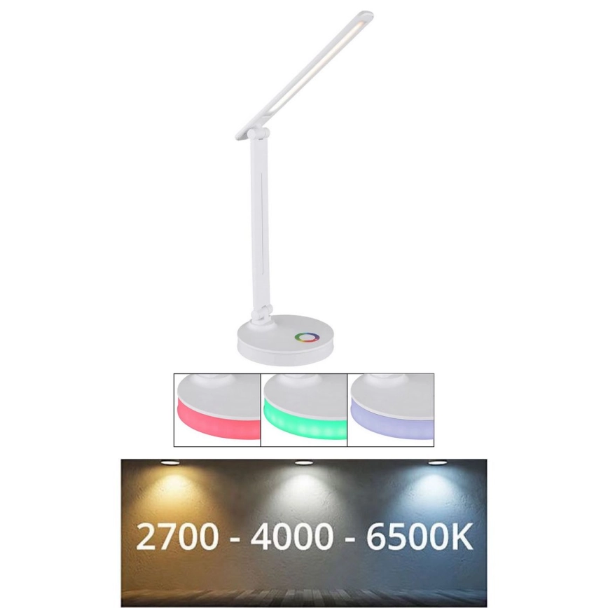Globo – LED RGBW Dimbar touchbordslampa LED/5W/230V + LED/2W 2700K/4000K/6500K vit