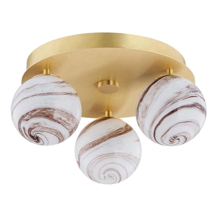 Argon 6290 – Taklampa FABIO 3xE14/7W/230V alabaster guld