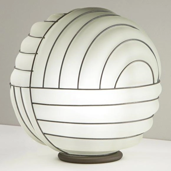 SIRU – Bordslampa CARTESIO 1xE27/60W/230V brun/vit Venetiansk glas