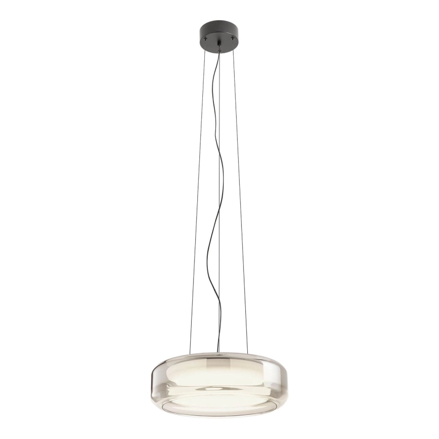 Redo 01-3592 – LED ljuskrona med textilsladd SOLERA LED/36W/230V diameter 45 cm CRI 93 3000/4000K grå