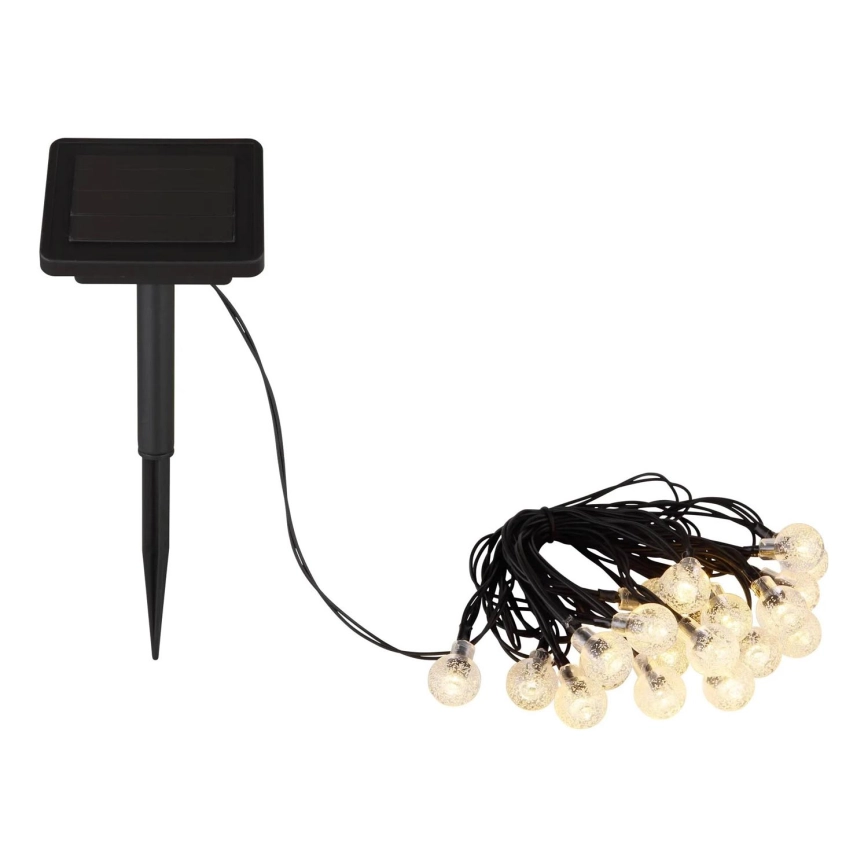 Globo – LED solcellsljusslinga 20xLED/0,06W/3,2V 285 cm IP44 600 mAh