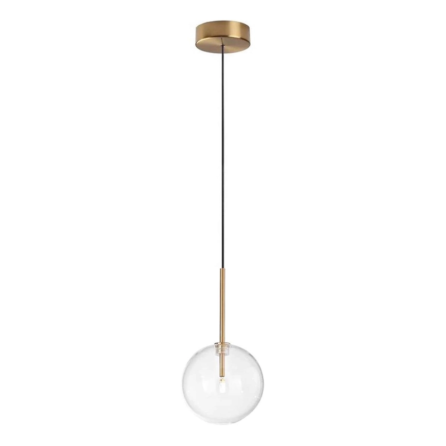 Ideal Lux – LED ljuskrona med textilsladd EQUINOXE 1xG4/2W/230V diameter 15 cm mässing/genomskinlig