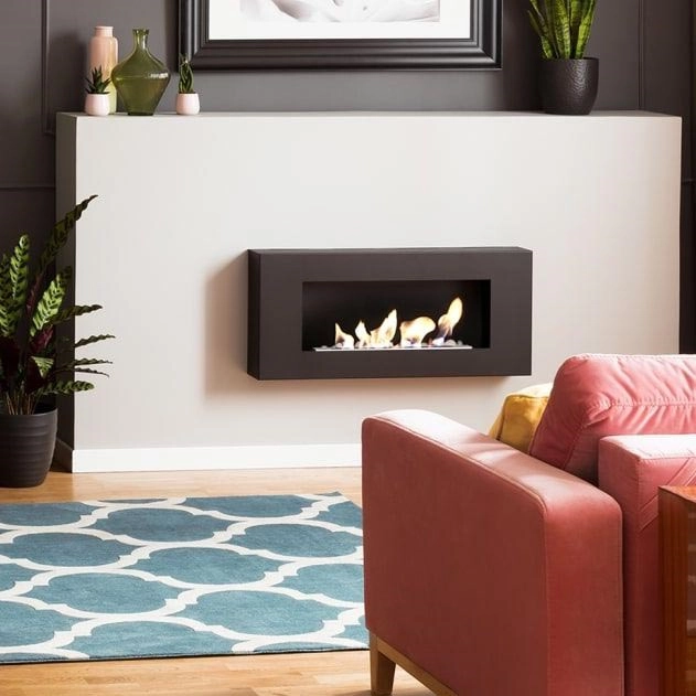 Kratki – Väggmonterad BIO-eldstad 40×90 cm 1,5 kW svart