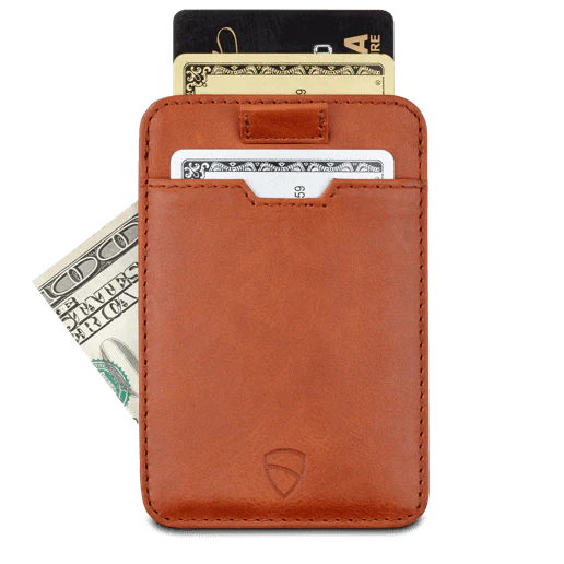 Vaultskin Chelsea Card Holder – Cognac Minimalist Purse