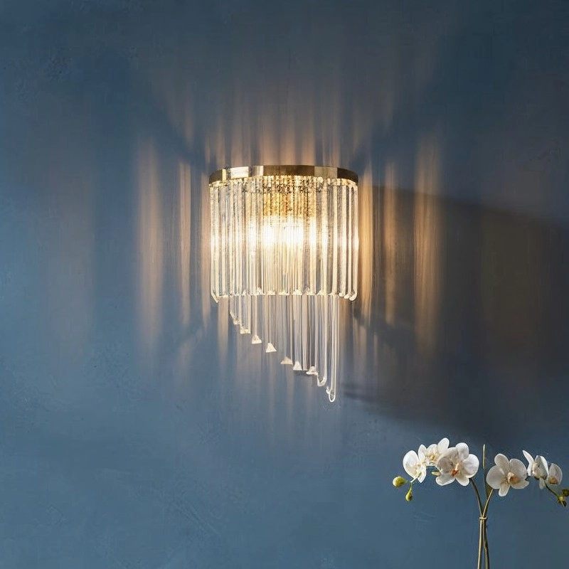 Ideal Lux – Vägglampa i kristall CARLTON 3xE14/40W/230V guld