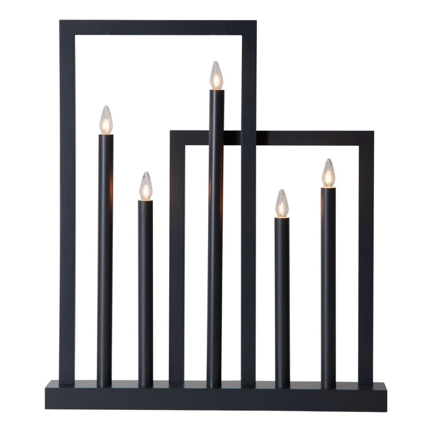 Eglo – Adventsljusstake FRAME 5xE10/3W/230V svart