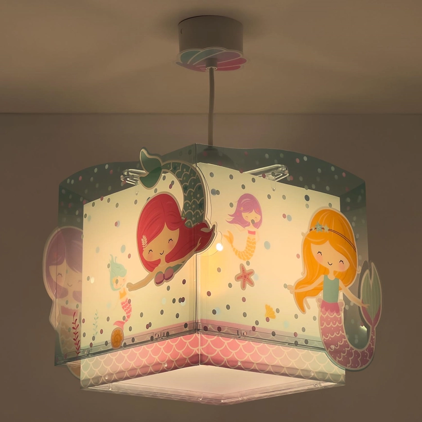 Dalber 63442 – Ljuskrona för barn MERMAIDS 1xE27/60W/230V