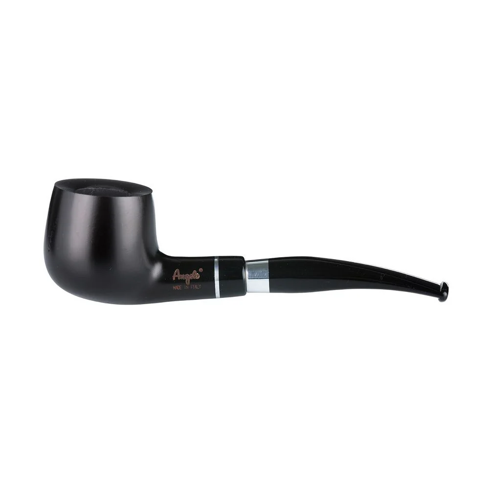 Angelo Lux Pipe – Black Mat Smooth – Lätt böjd med ring