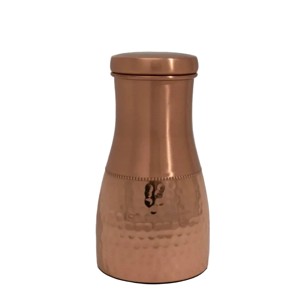 Ren kobberkaraffel halvt hamret med låg ± 950 ml kande