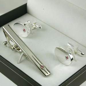 Manschettknappar & slipshållare rosen Silver