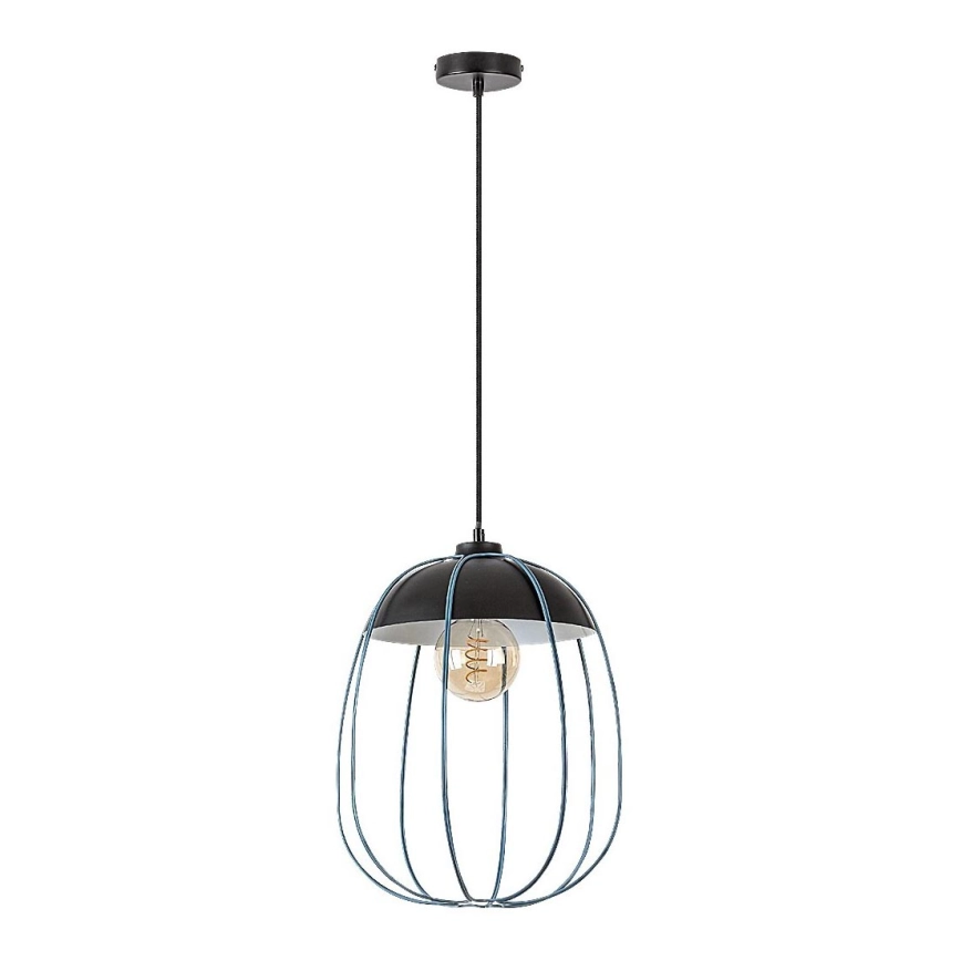 Rabalux – Ljuskrona med textilsladd 1xE27/60W/230V svart/blå