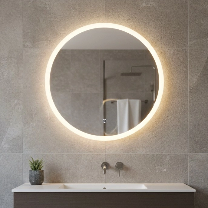Zuma Line – Väggmonterad badrumsspegel med inbyggd LED-belysning LED/24W/230V 3000/4000/6000K Ø 60 cm IP44
