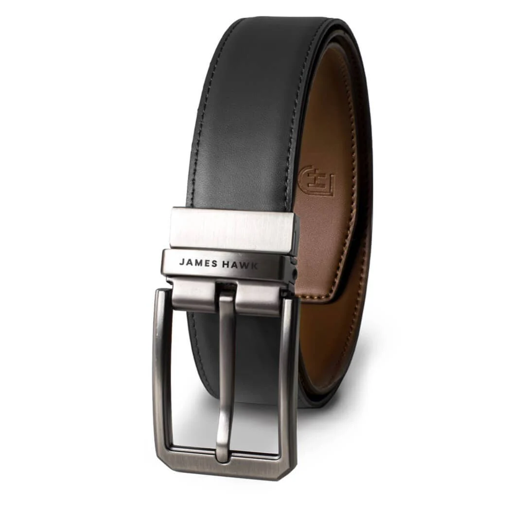James Hawk Smart Belt – Reversible Black/Camel