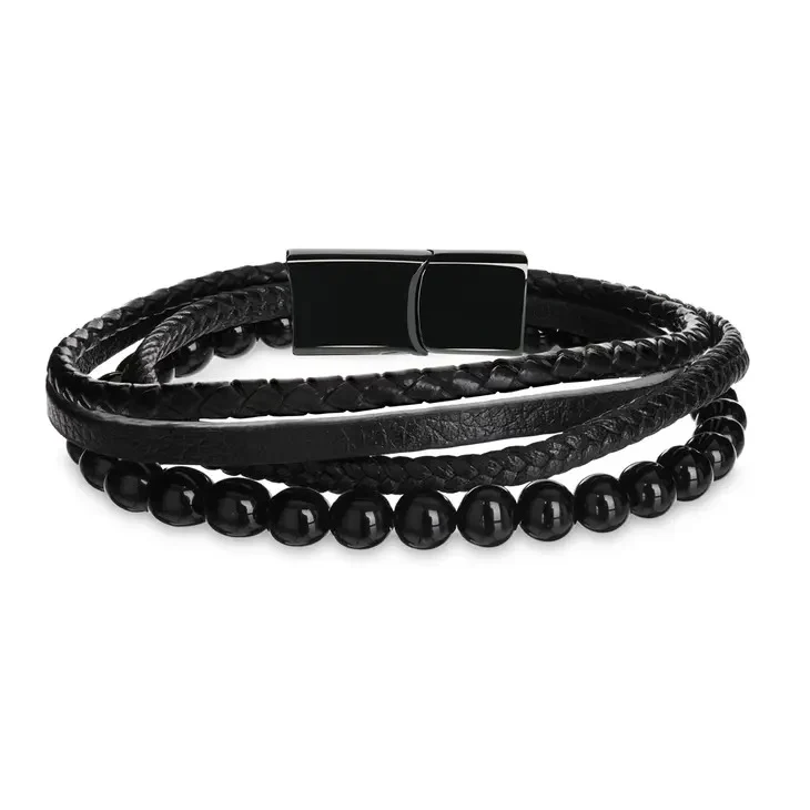 James Hawk Stack Armband – Svart