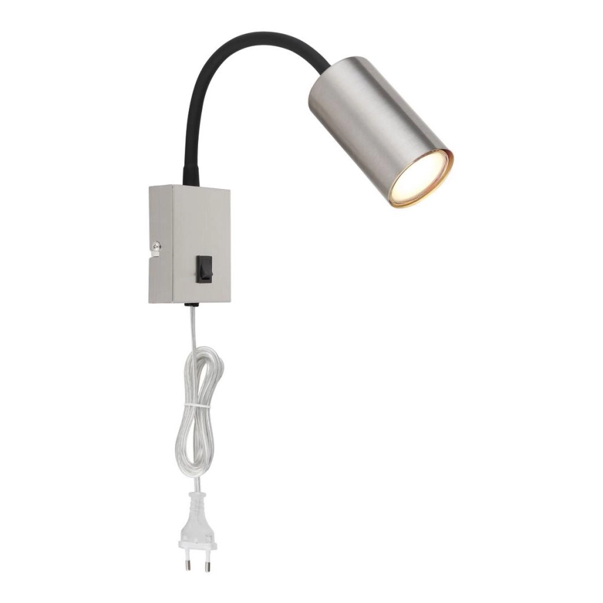 Globo – Flexibel vägglampa 1xGU10/25W/230V svart/matt krom